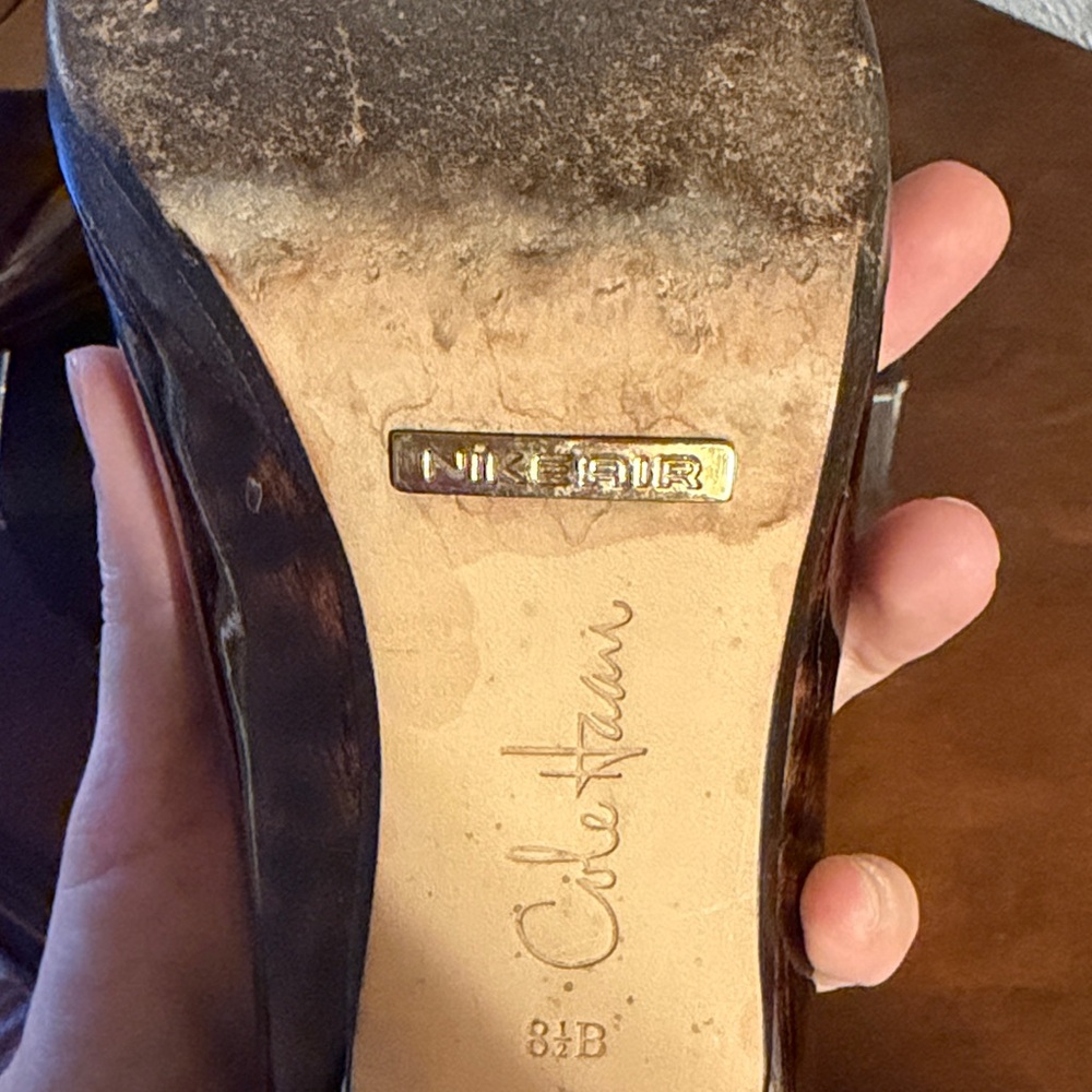 Cole Haan Brown Tortoise Print Heels - Picture 5 of 7